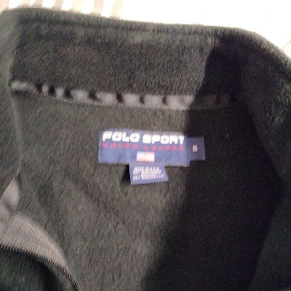 Polo Sport Ralph Lauren Full Zip Up Black Fleece Jacket Men's Small - Picture 2 of 3